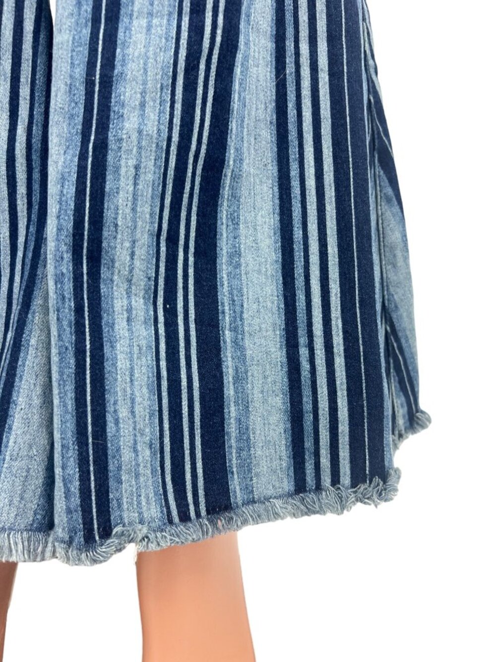 RARE NWT Free People Blue Stripe Super Flare Bell Bottom Jeans | Costal Cowgirl - Picture 14 of 16